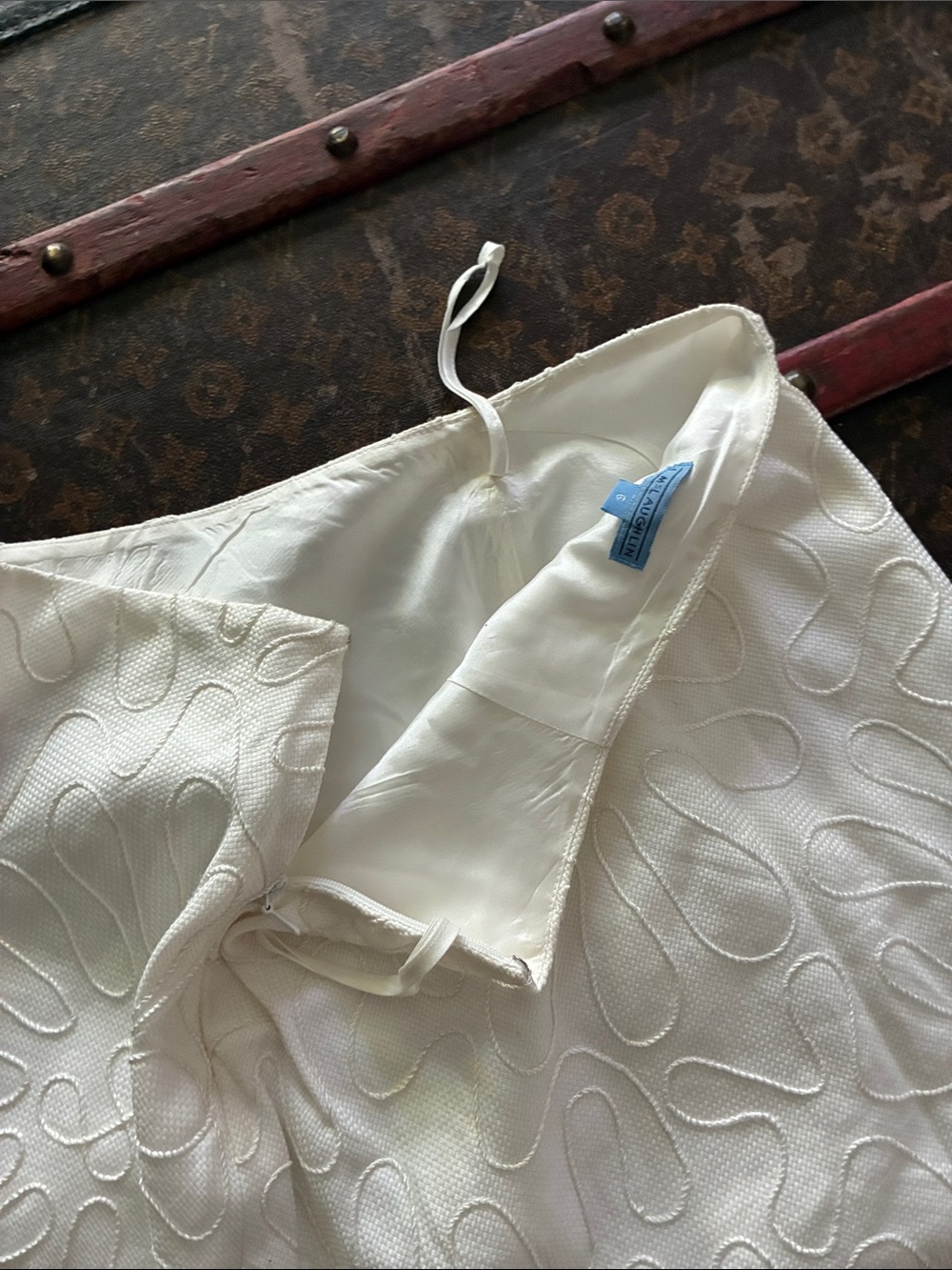J. McLaughlin White A-Line Embroidered Skirt - Picture 6 of 9
